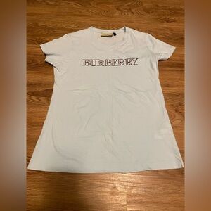 Burberry Light Blue Short Sleeve Logo Tee Women’s Size Medium